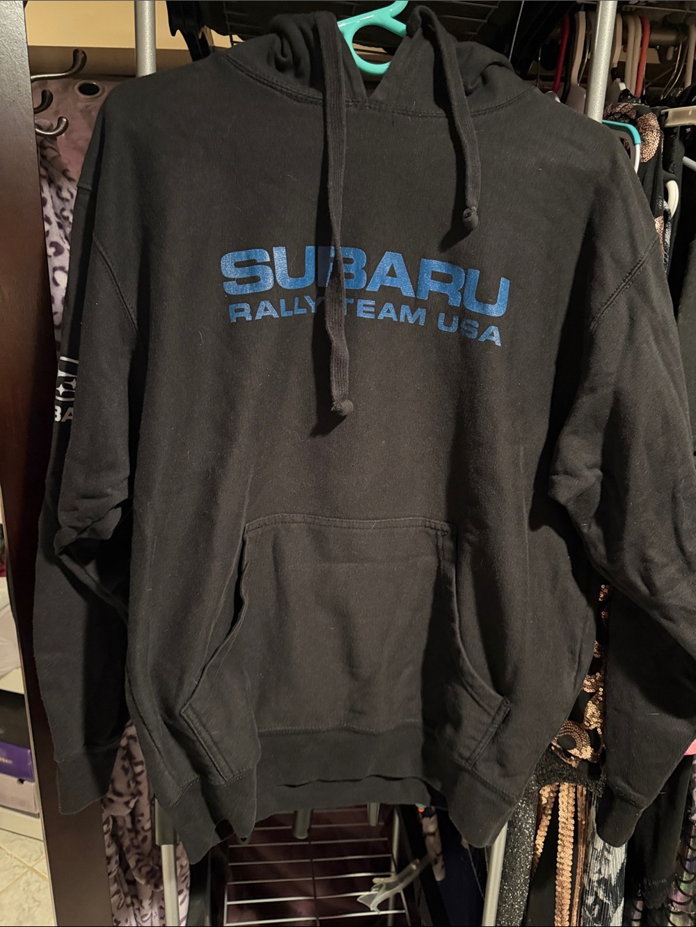 Rally Team USA Black Hoodie with Blue Logo